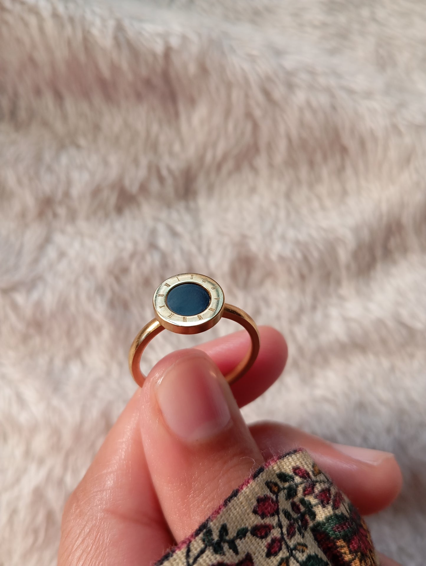 Roman Black Stone Ring