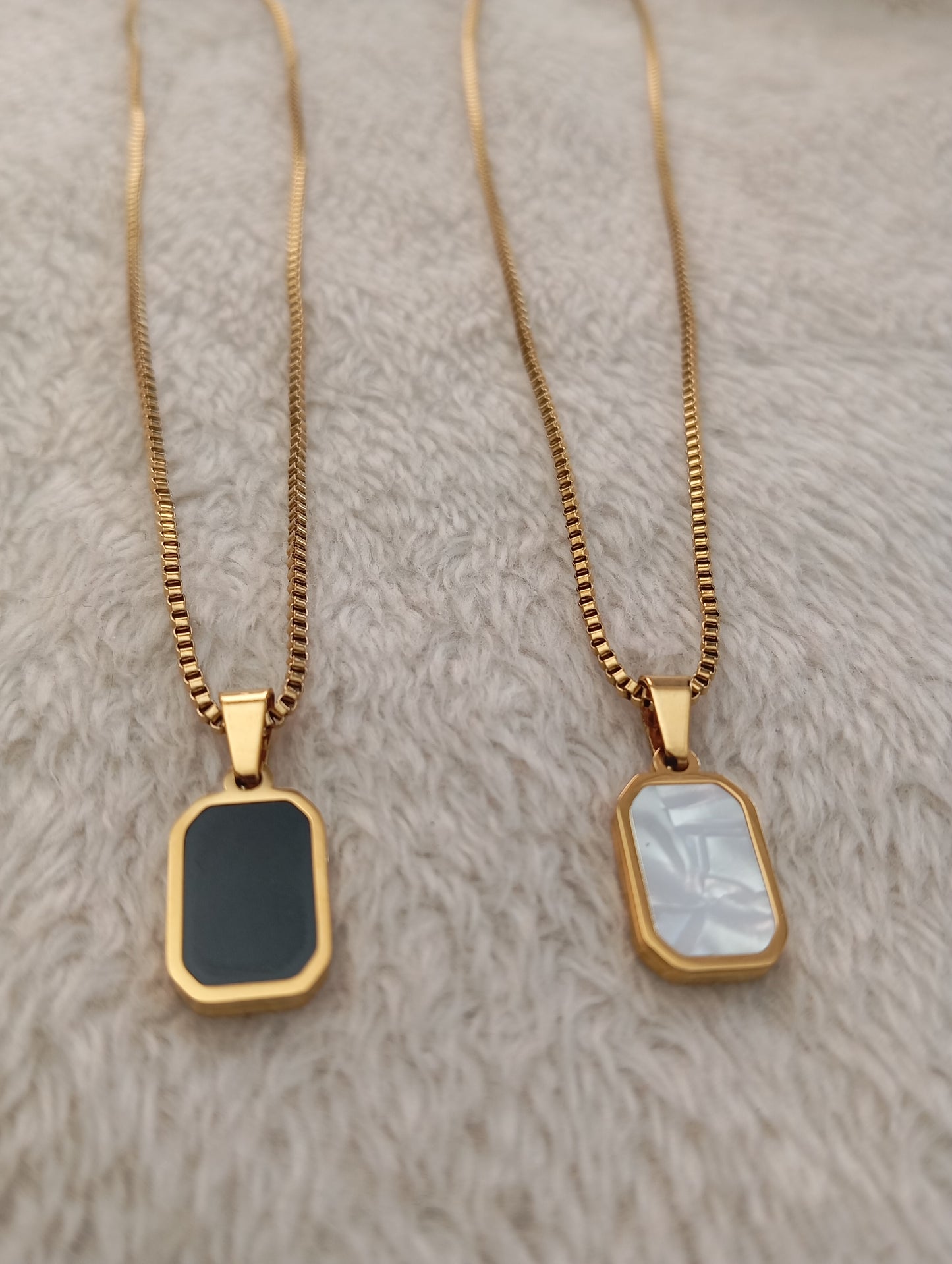 Double Sided Rectangle Necklace