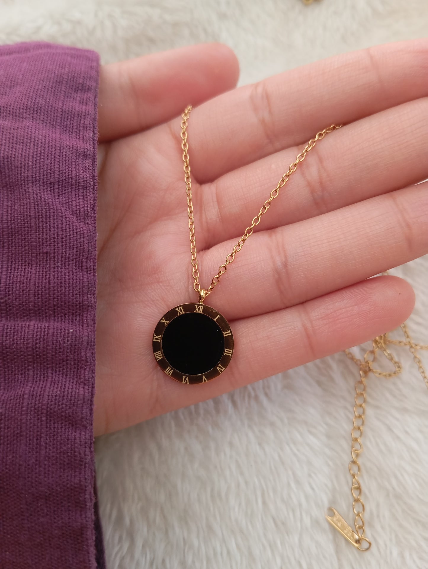 Roman Black Stone Necklace