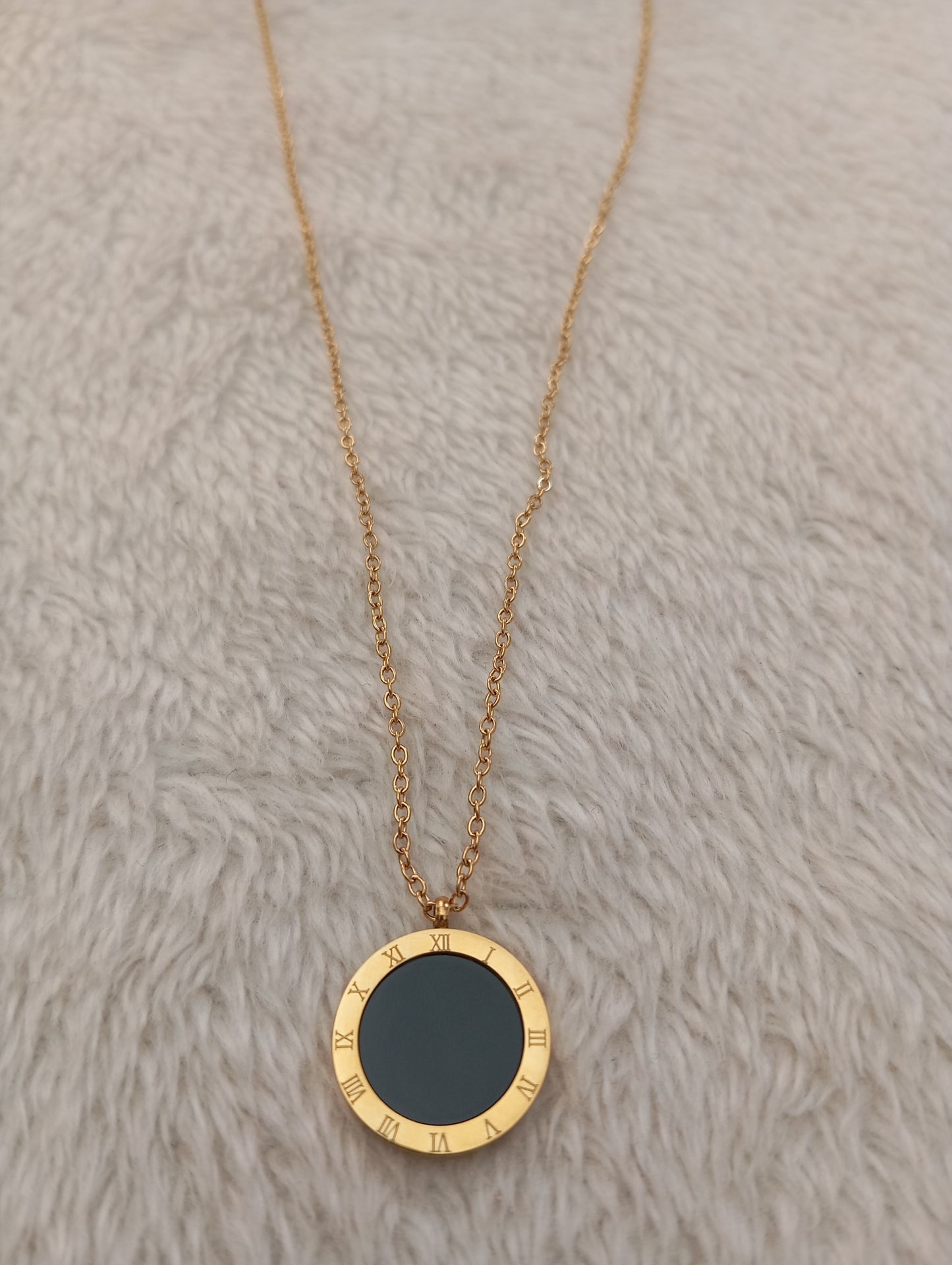 Roman Black Stone Necklace