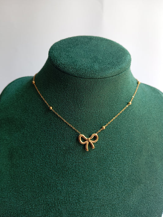 Stainless Steel Bow Necklace