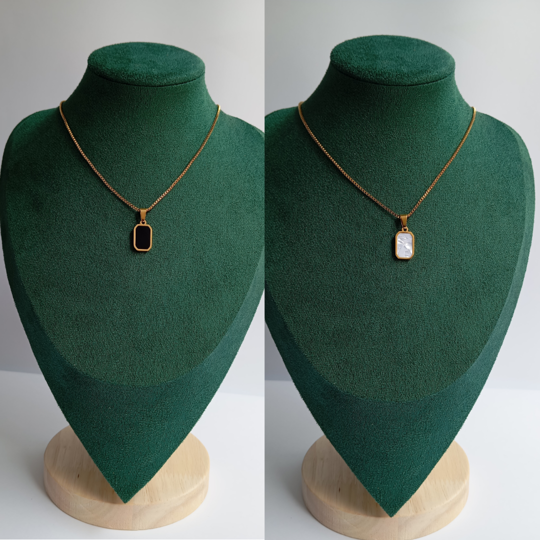 Double Sided Rectangle Necklace