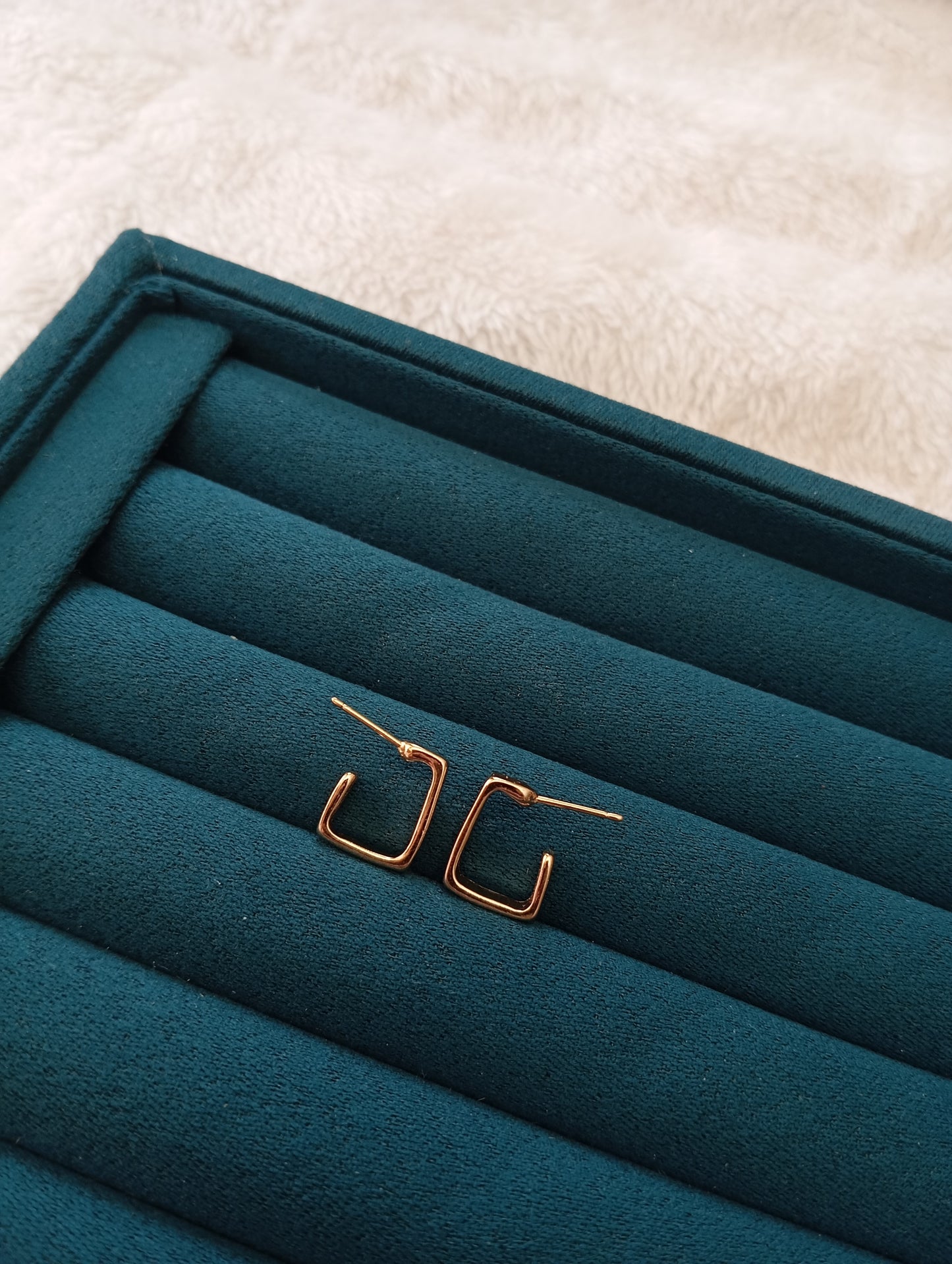 Golden Square Earrings crafted from premium stainless steel with a sleek geometric square design and long-lasting gold finish. Waterproof, tarnish-free earrings for women, perfect for daily wear, office wear, parties, weddings, gifting, and special occasions.