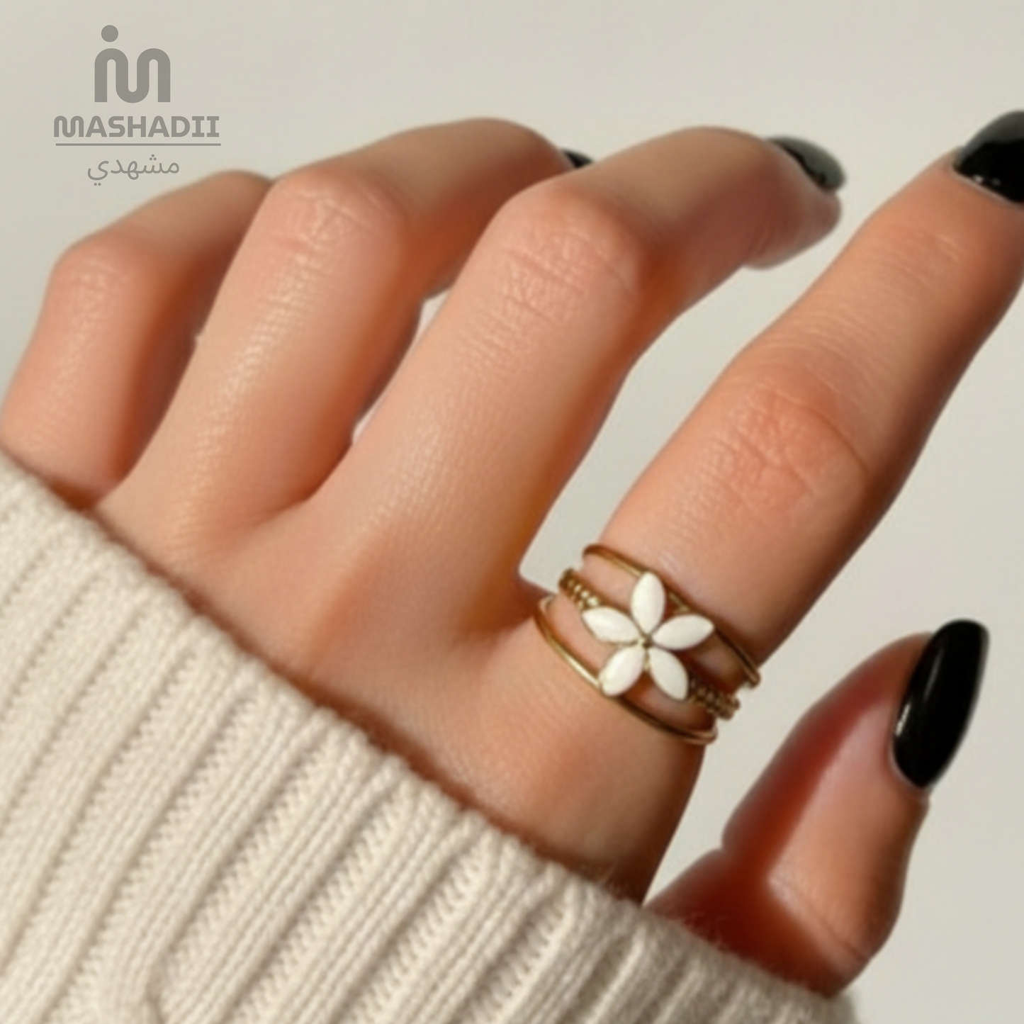 Elliose Floral Open Ring