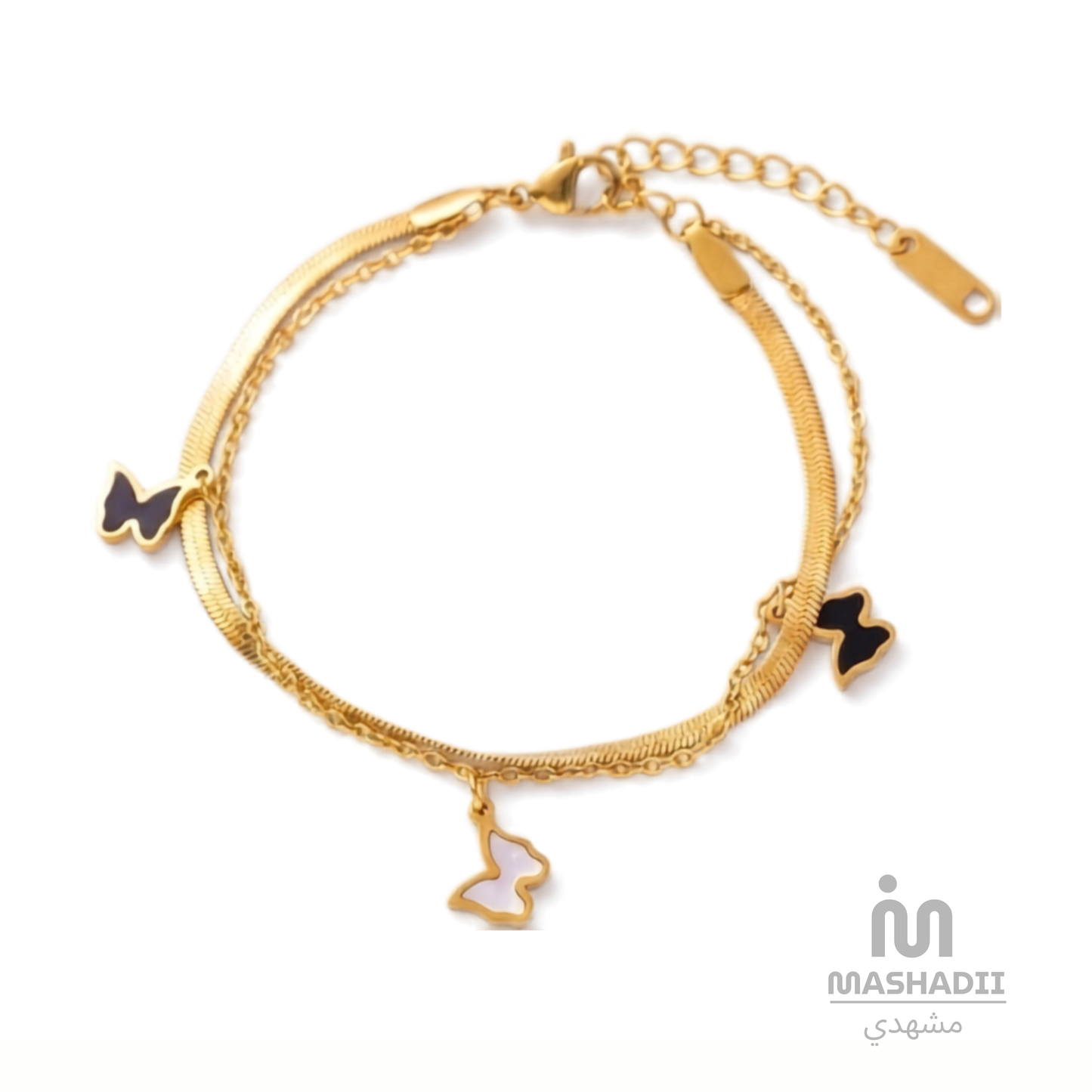Double Layer Multi Butterfly Bracelet
