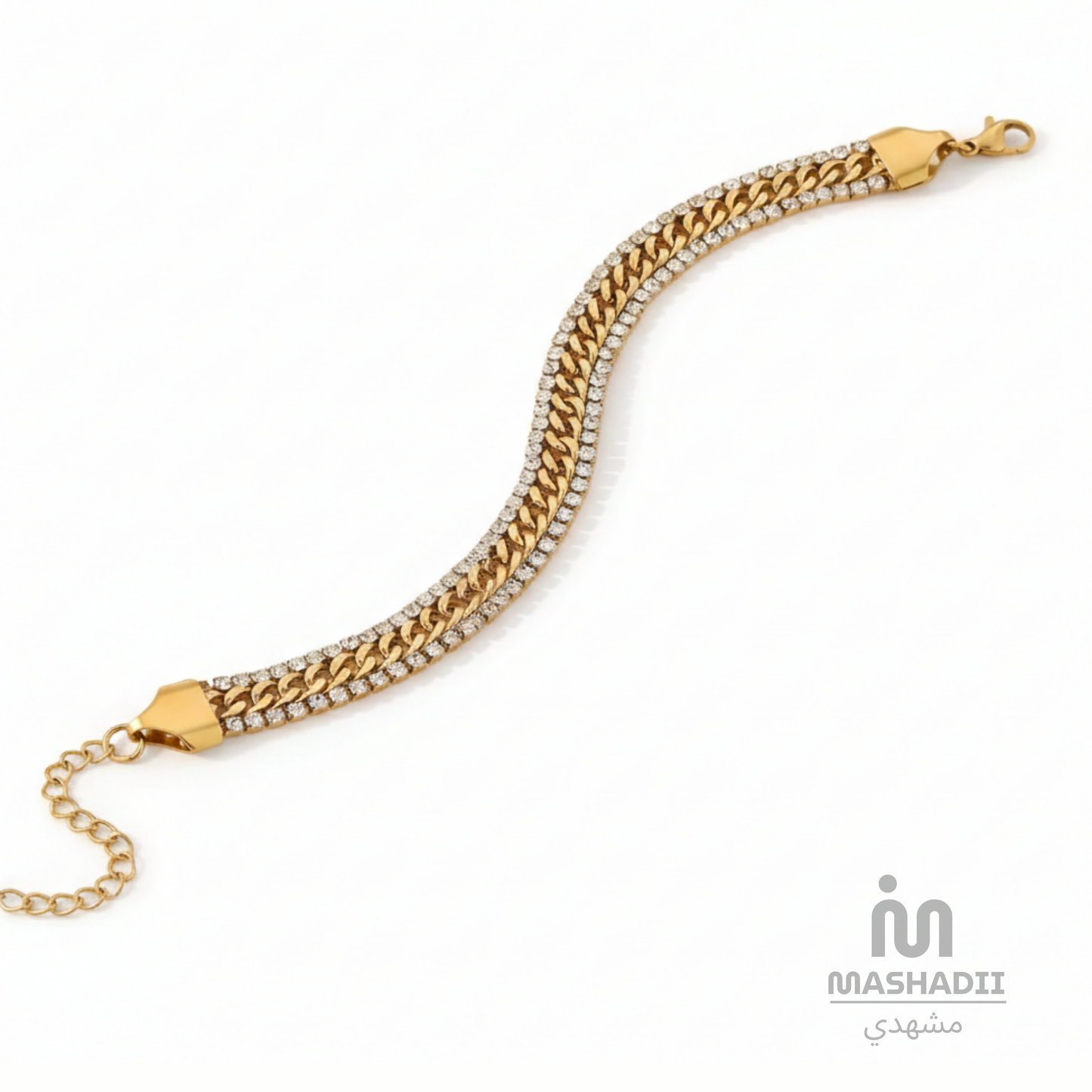 Cuban Link Zirconia Layered Bracelet
