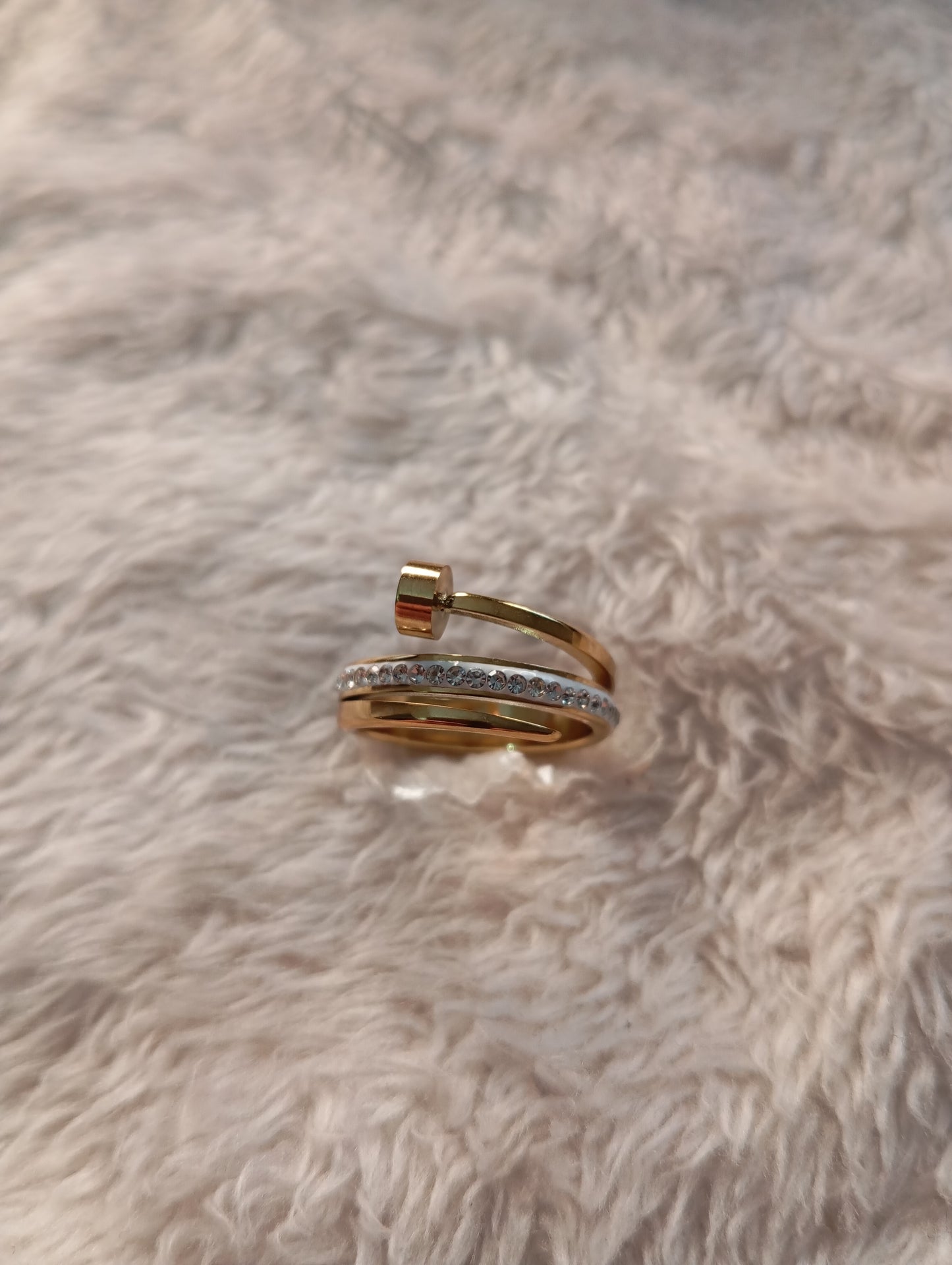 Nail Ring With Multi Crystal