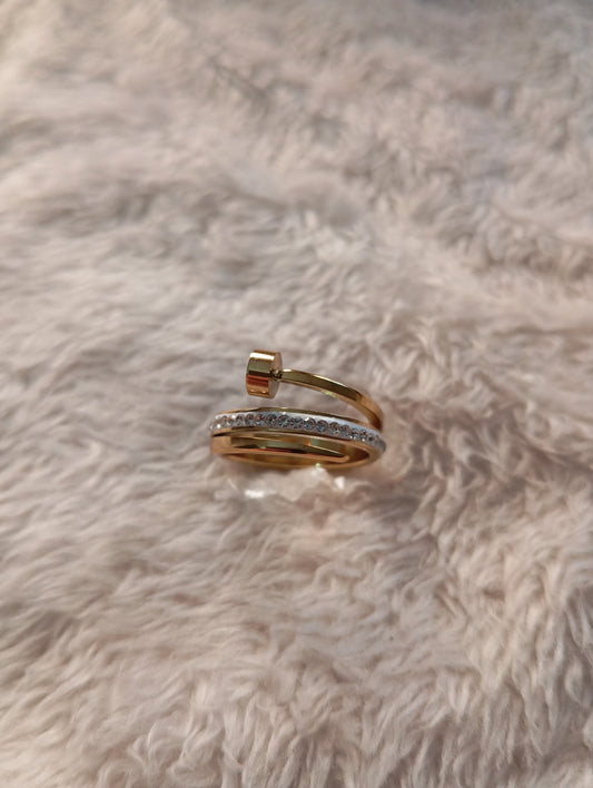 Nail Ring With Multi Crystal