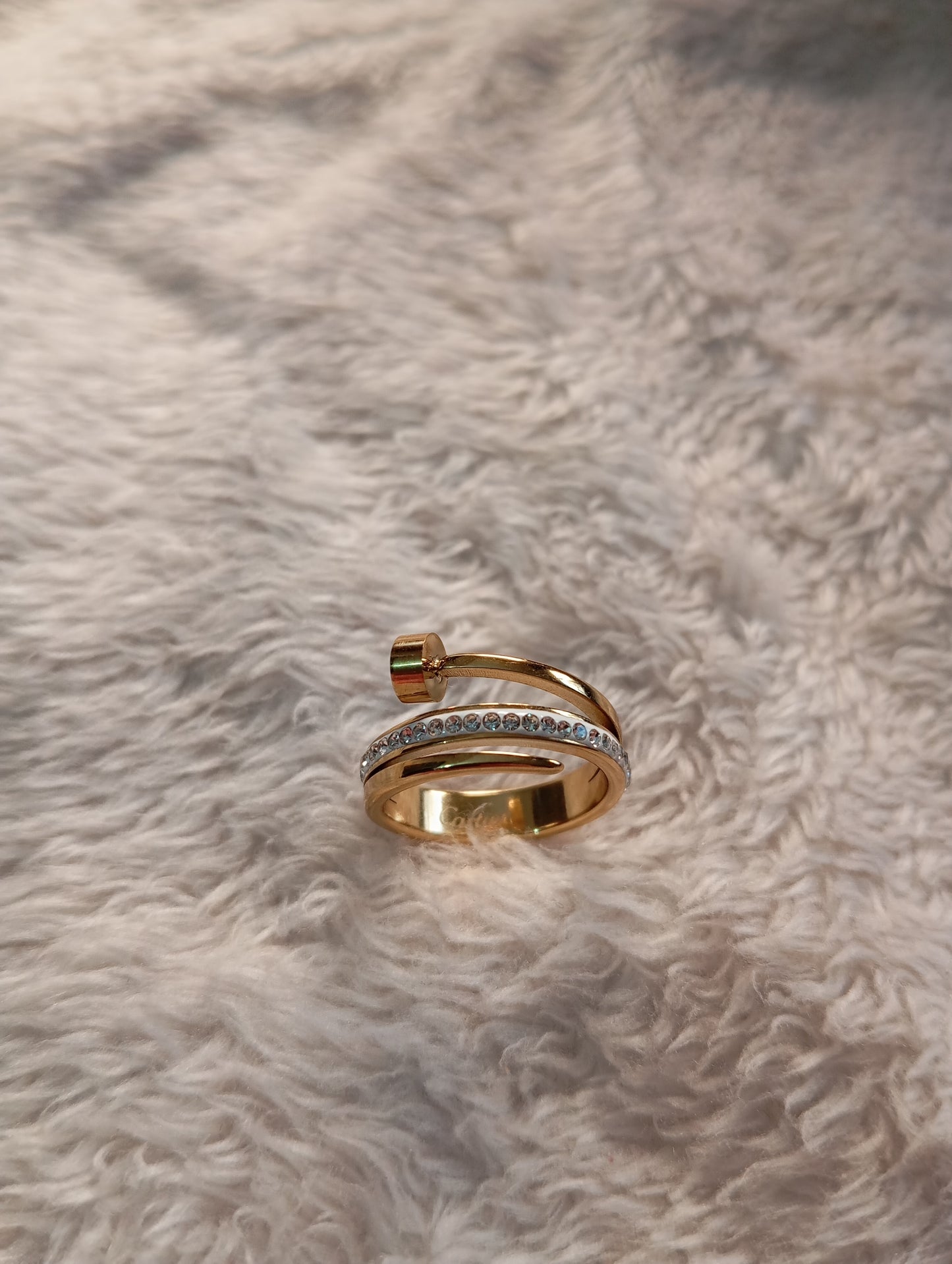 Nail Ring With Multi Crystal