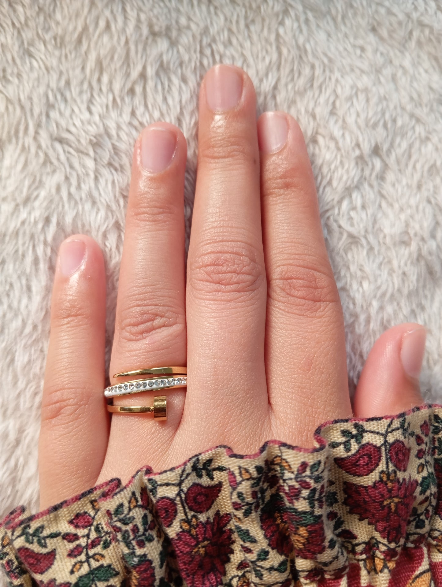 Nail Ring With Multi Crystal