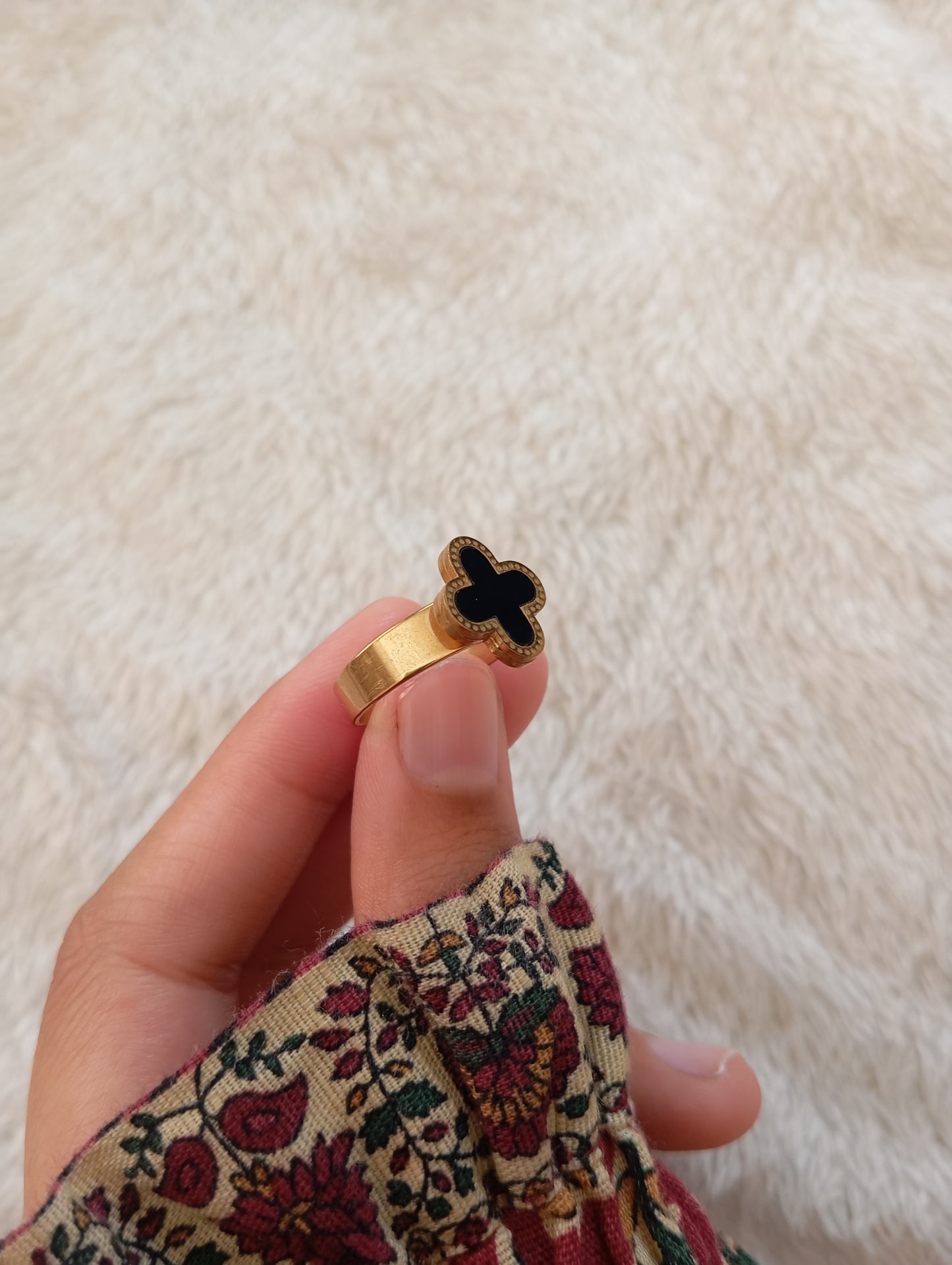 Black Clover Adjustable Ring