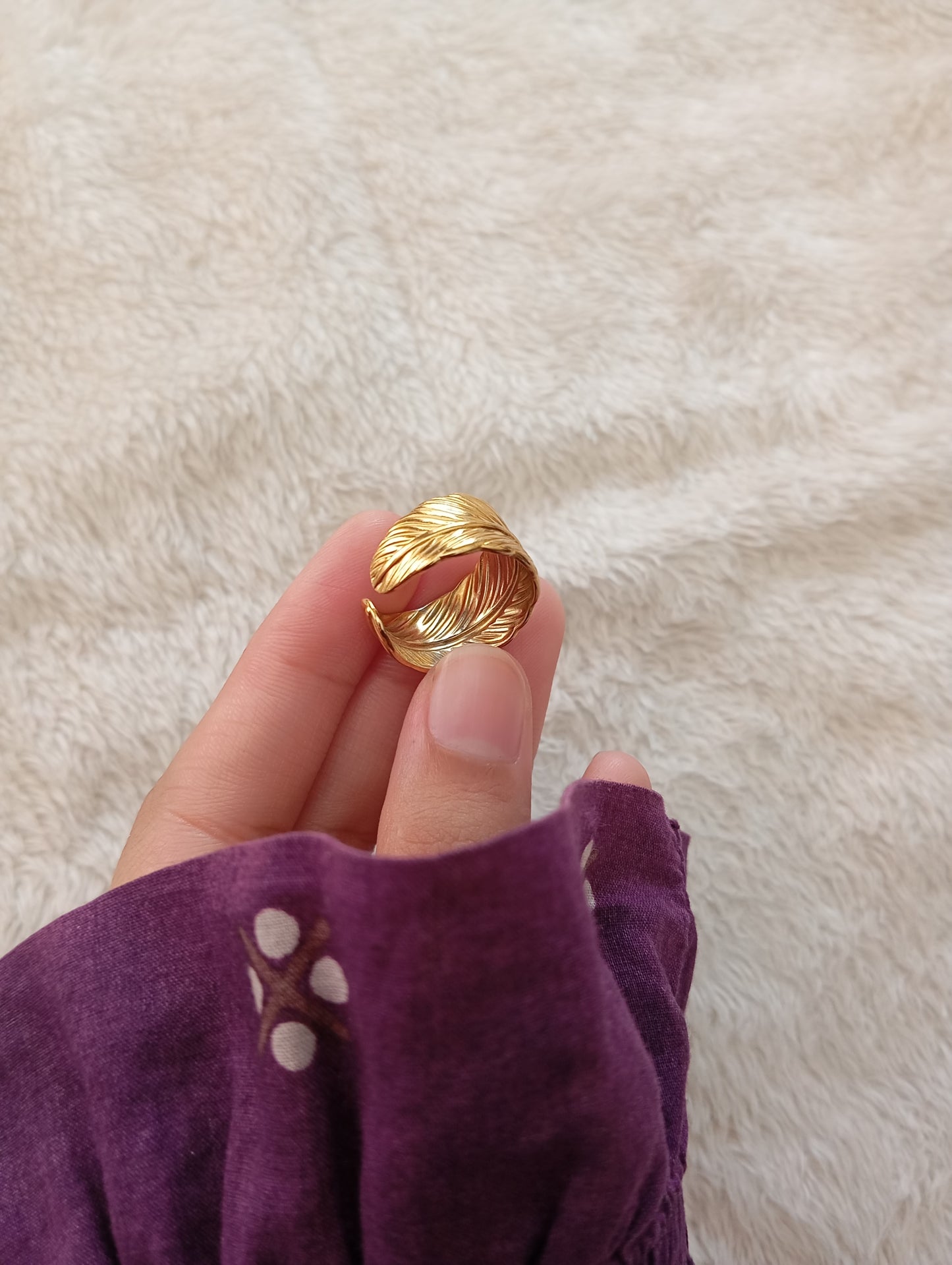 Golden Feather Ring