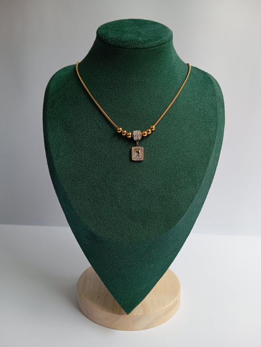 Multi Beads with Zirconia Stone Necklace