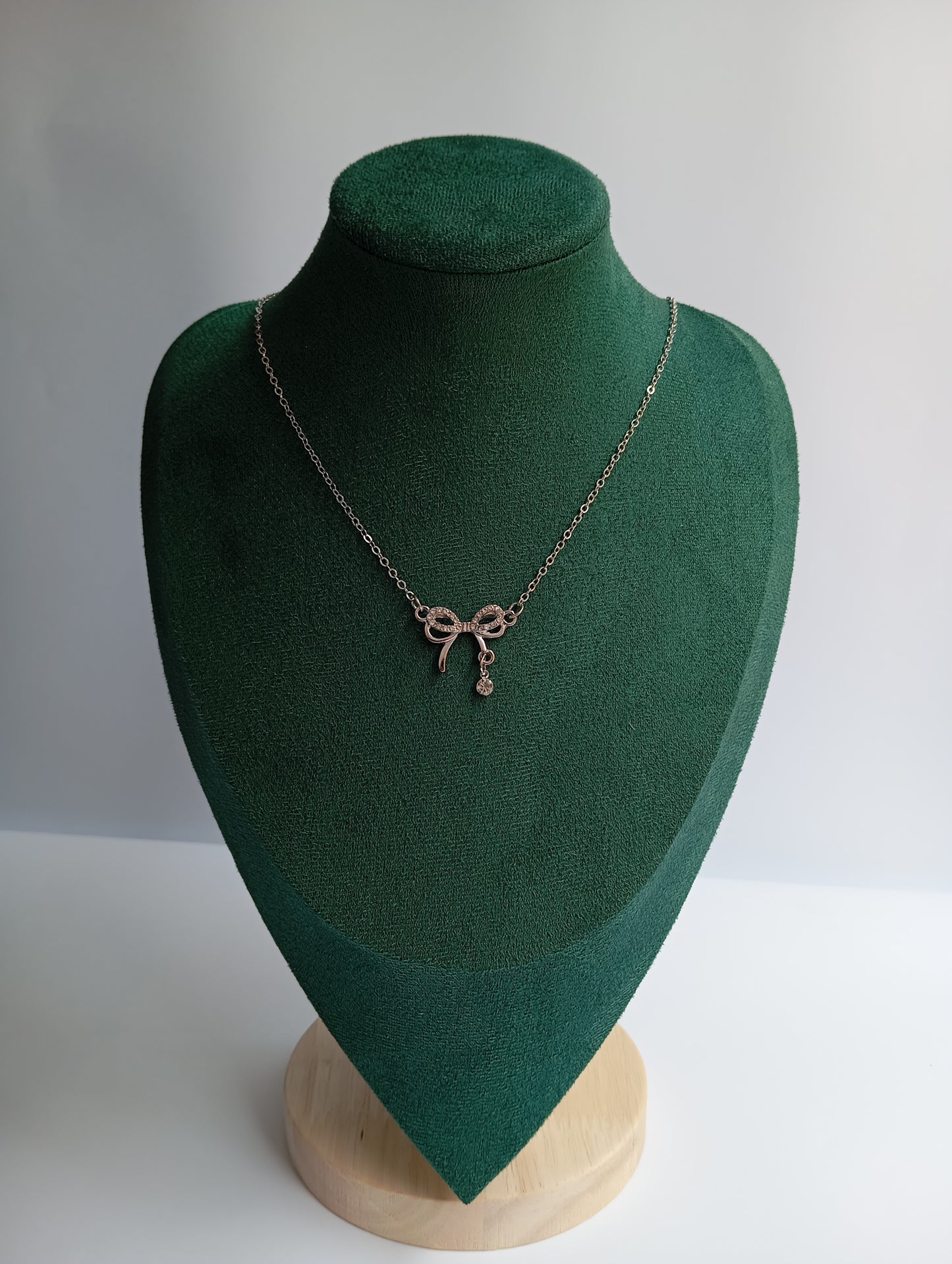 Silver Bow Necklace
