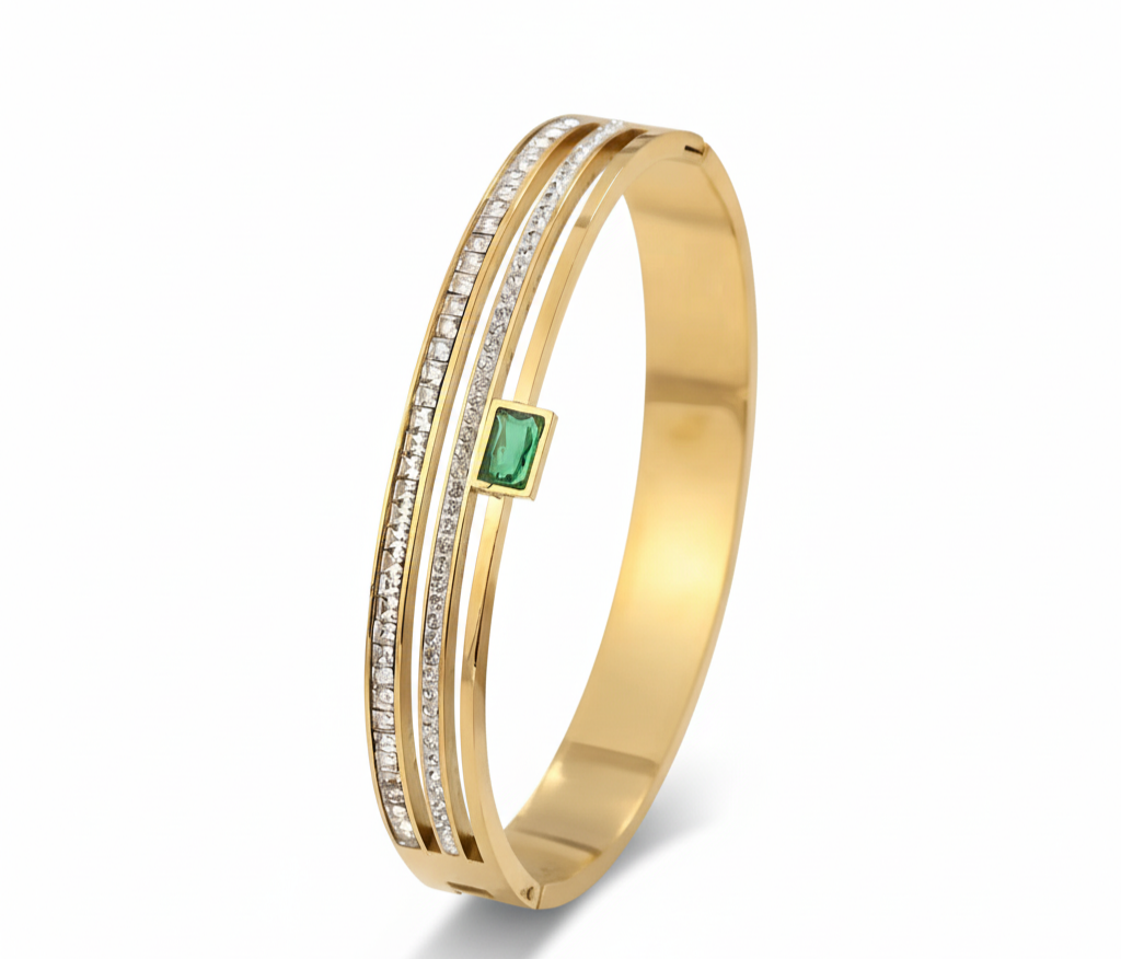 Luxe Green Rhinestone Handcuff