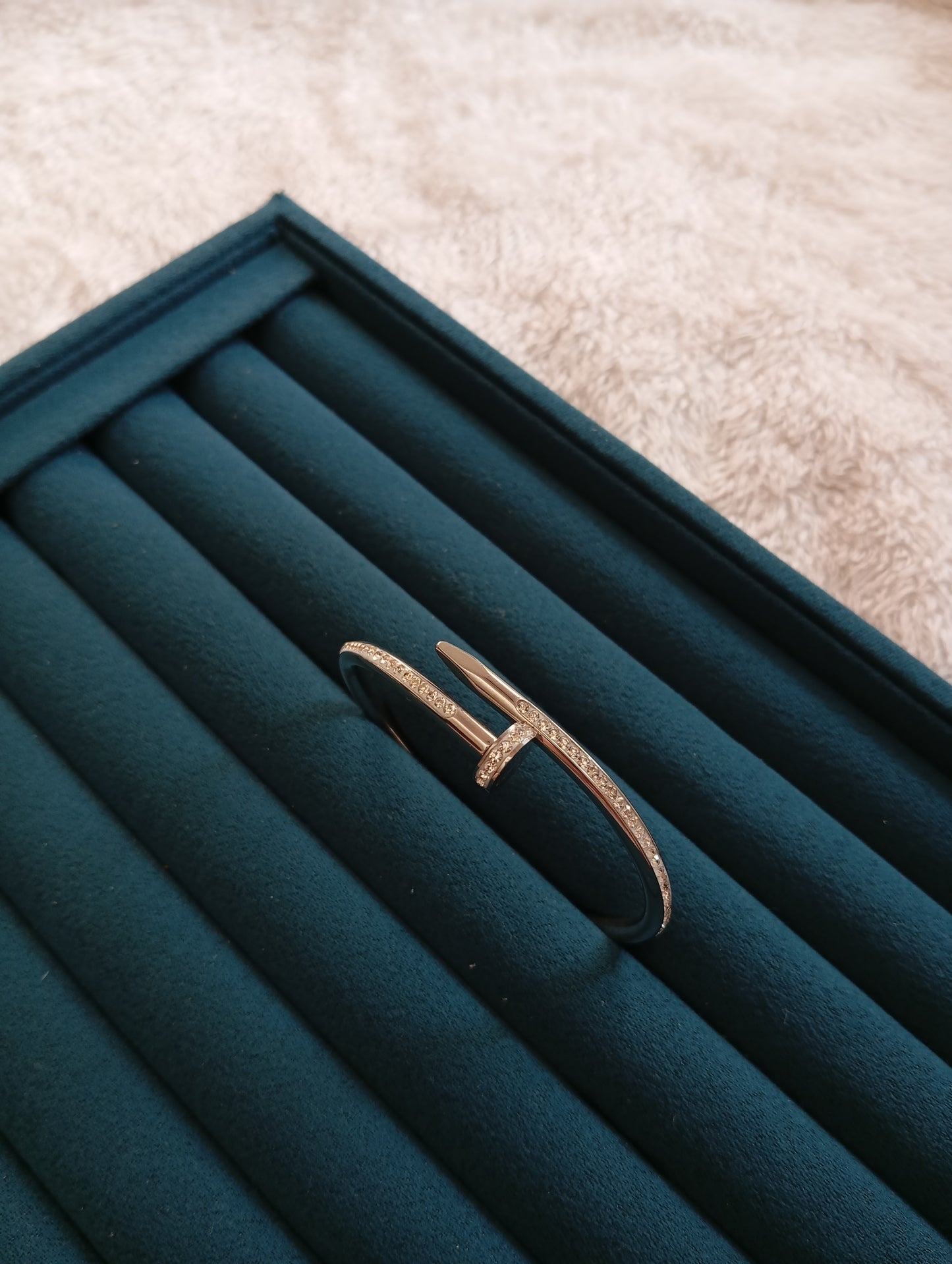 Stone Nail Silver Handcuff