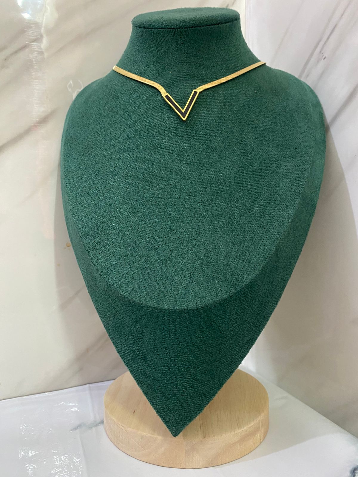 Gold V-Shaped Broad Chain Necklace crafted from premium stainless steel with a bold wide-chain design and elegant V-shaped silhouette. Waterproof, tarnish-free necklace for women, perfect for daily wear, layering, parties, weddings, gifting, and special occasions.
