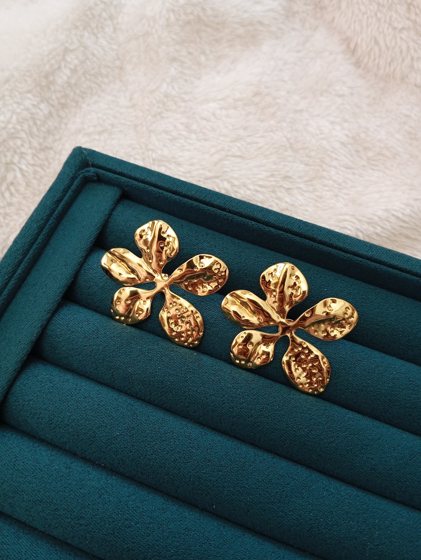 Arbitrary Petals Earrings crafted from premium stainless steel with an artistic petal-inspired floral design. Waterproof, tarnish-free earrings for women, perfect for daily wear, office wear, parties, weddings, gifting, and special occasions.