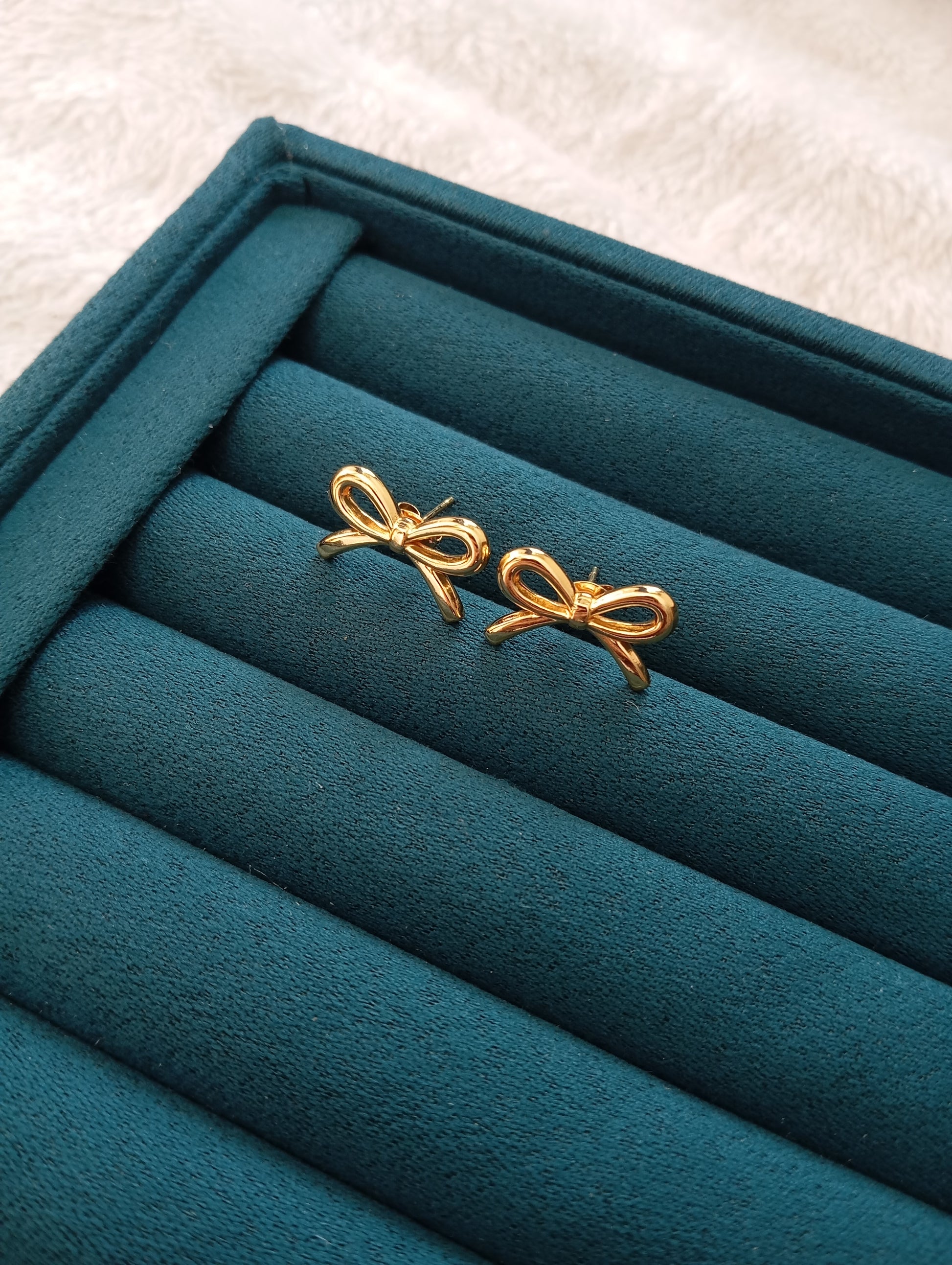 Bow Stud Earrings crafted from premium stainless steel with an elegant bow design. Waterproof, tarnish-free stud earrings for women, perfect for daily wear, office wear, parties, weddings, gifting, and special occasions.