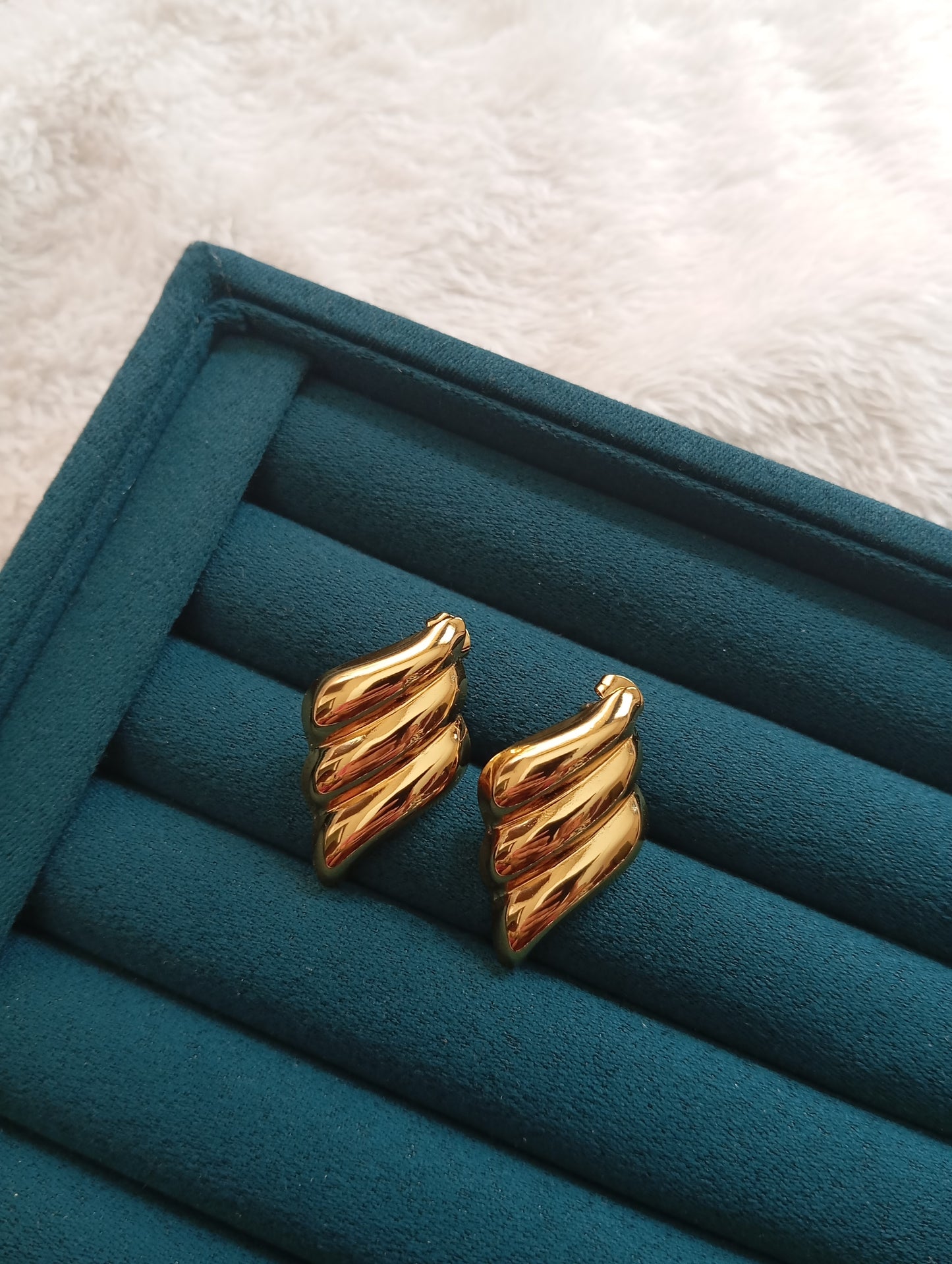 Croissant Earrings crafted from premium stainless steel with a stylish croissant-inspired design. Waterproof, tarnish-free earrings for women, perfect for daily wear, office wear, parties, weddings, gifting, and special occasions.