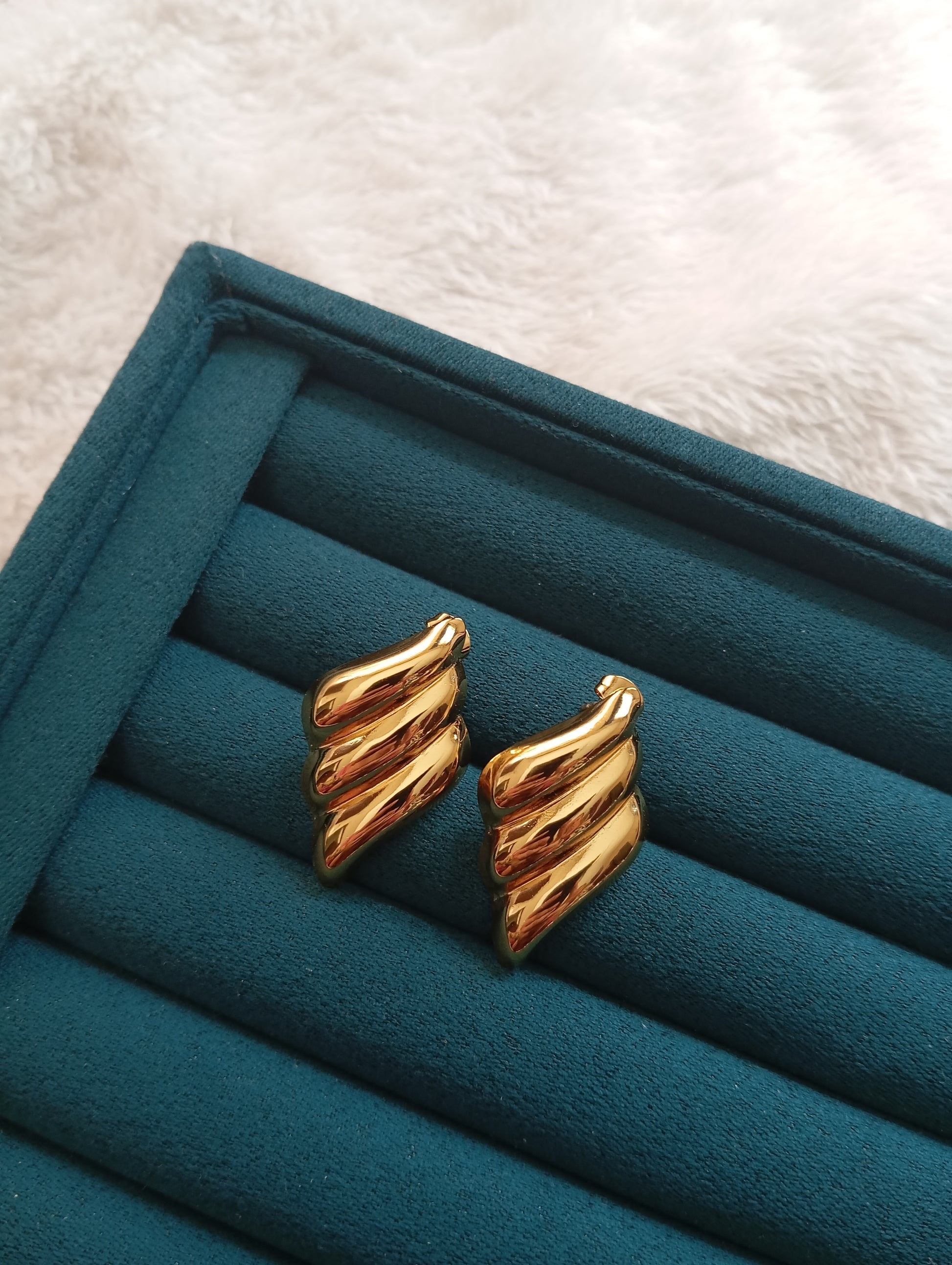 Croissant Earrings crafted from premium stainless steel with a stylish croissant-inspired design. Waterproof, tarnish-free earrings for women, perfect for daily wear, office wear, parties, weddings, gifting, and special occasions.