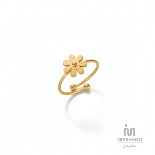 Daisy Flower Adjustable Ring crafted from premium stainless steel with an elegant daisy flower design. Waterproof, tarnish-free, adjustable ring for women, perfect for daily wear, parties, weddings, gifting, and special occasions.
