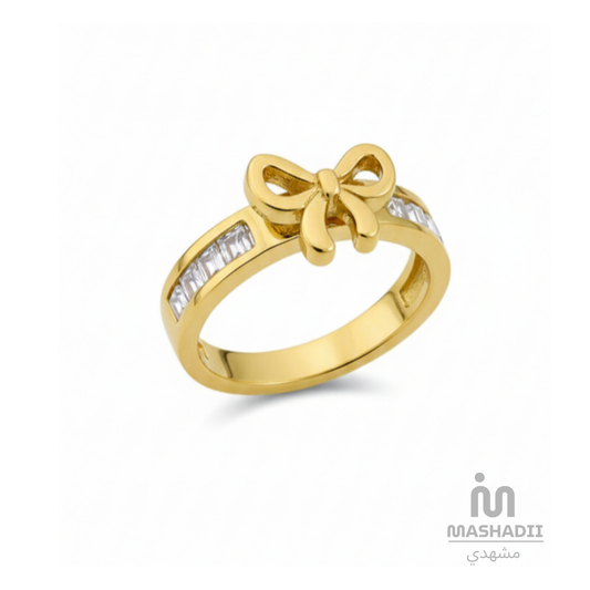 Golden Bow Ring crafted from premium stainless steel with an elegant bow design and long-lasting gold finish. Waterproof, tarnish-free, adjustable ring for women, perfect for daily wear, parties, weddings, gifting, and special occasions.
