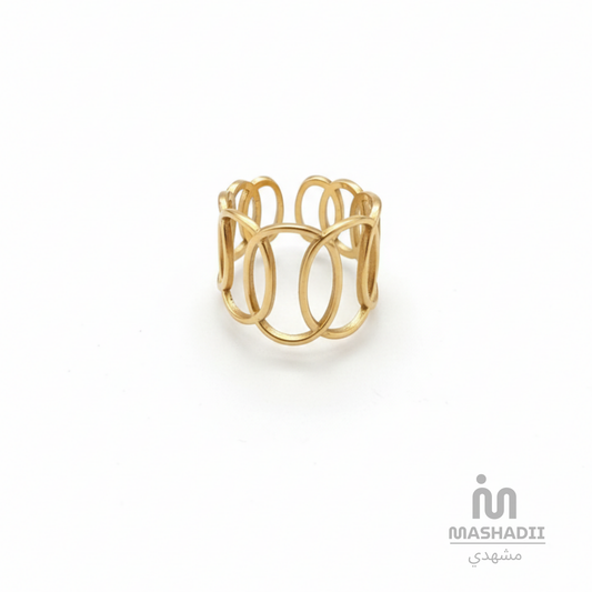 Harmony Oval Ring crafted from premium stainless steel with an elegant oval-shaped design. Waterproof, tarnish-free, adjustable ring for women, perfect for daily wear, parties, weddings, gifting, and special occasions.

