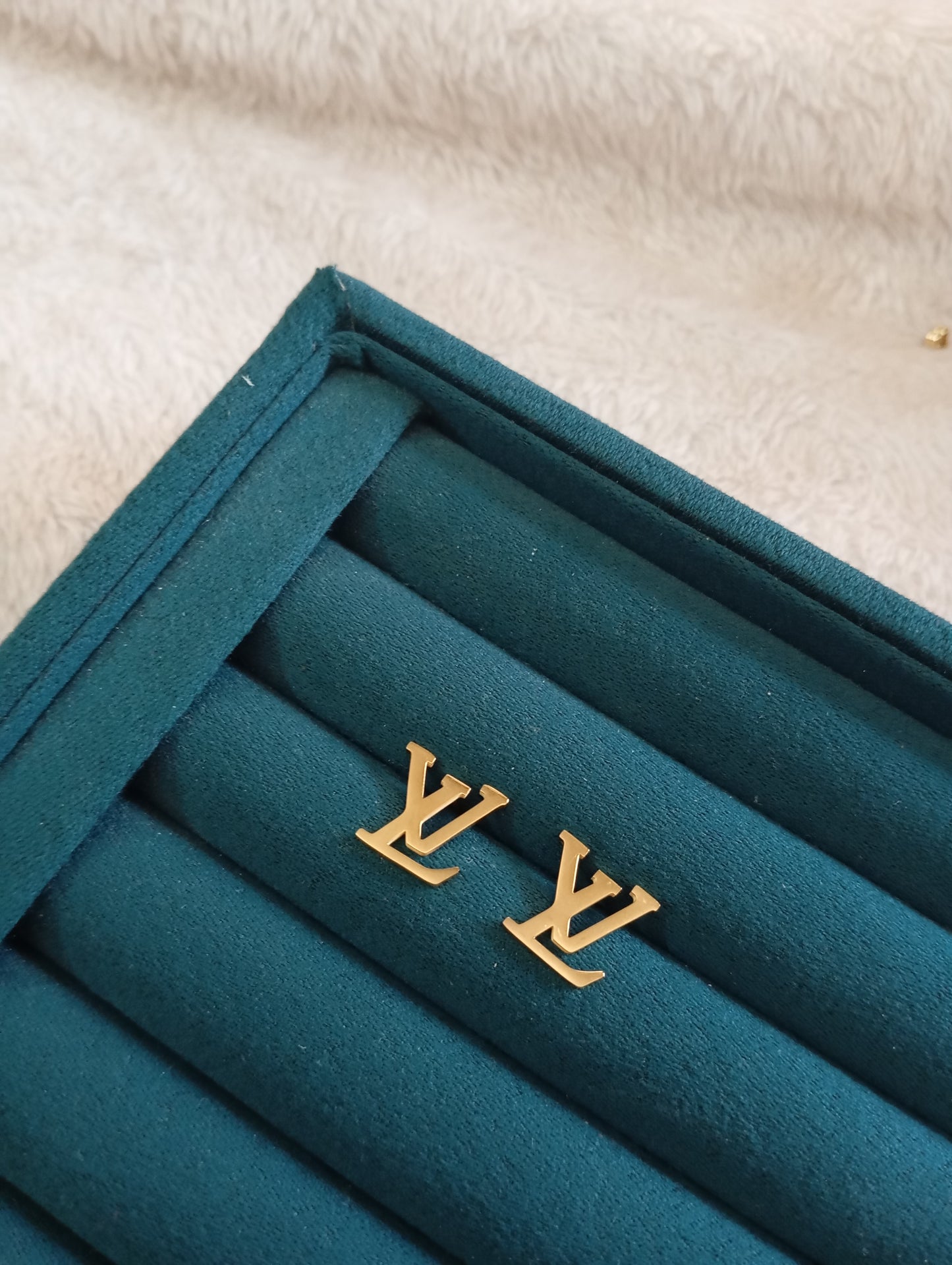LV Basic Earrings crafted from premium stainless steel with a minimalist designer-inspired style. Waterproof, tarnish-free earrings for women, perfect for daily wear, office wear, parties, gifting, and special occasions.