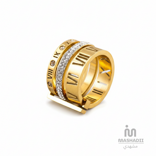 Luxe Trio Ring crafted from premium stainless steel with a stylish triple-band design for a bold and elegant look. Waterproof, tarnish-free, adjustable ring for women, perfect for daily wear, parties, weddings, gifting, and special occasions.

