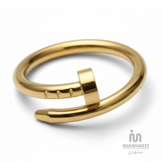 Nail Ring crafted from premium stainless steel with a modern nail-inspired design. Waterproof, tarnish-free, adjustable ring for women, perfect for daily wear, parties, weddings, gifting, and special occasions.
