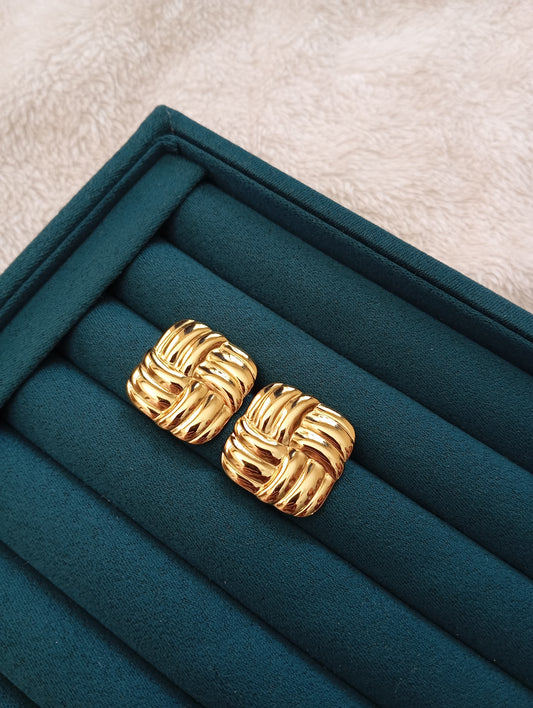 Stainless Steel Square Earrings crafted from premium stainless steel with a sleek modern square design. Waterproof, tarnish-free earrings for women, perfect for daily wear, office wear, parties, weddings, gifting, and special occasions.