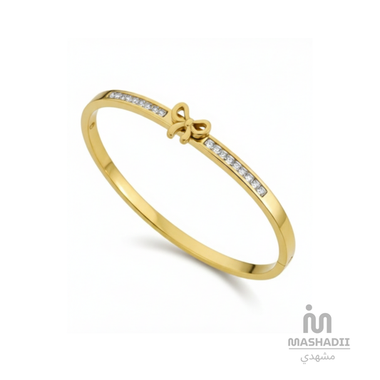Bow Handcuff Bracelet – Waterproof, Tarnish-Free Stainless Steel Bracelet with a Charming Bow Design and 1 Year Colour Guarantee