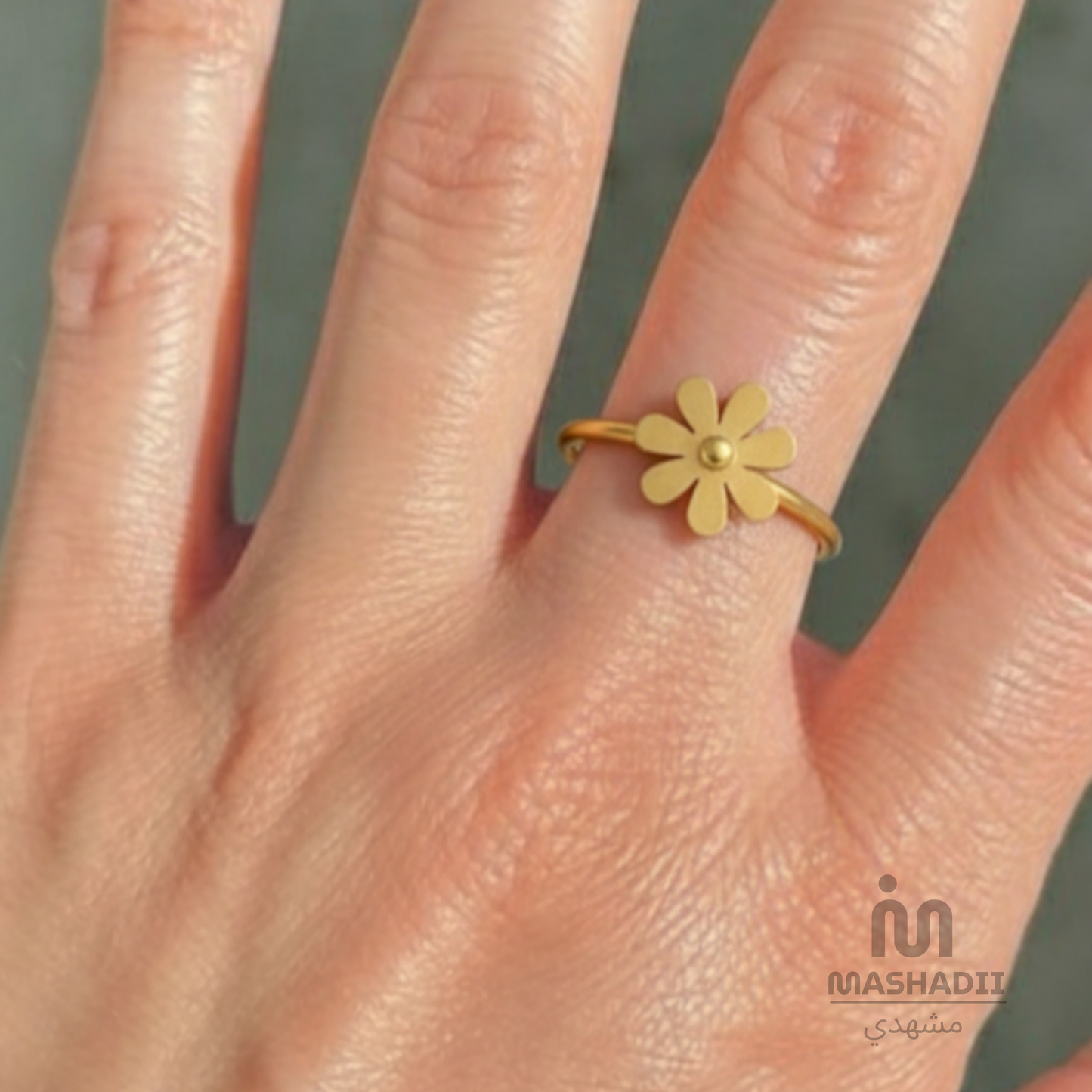 Daisy Flower Adjustable Ring