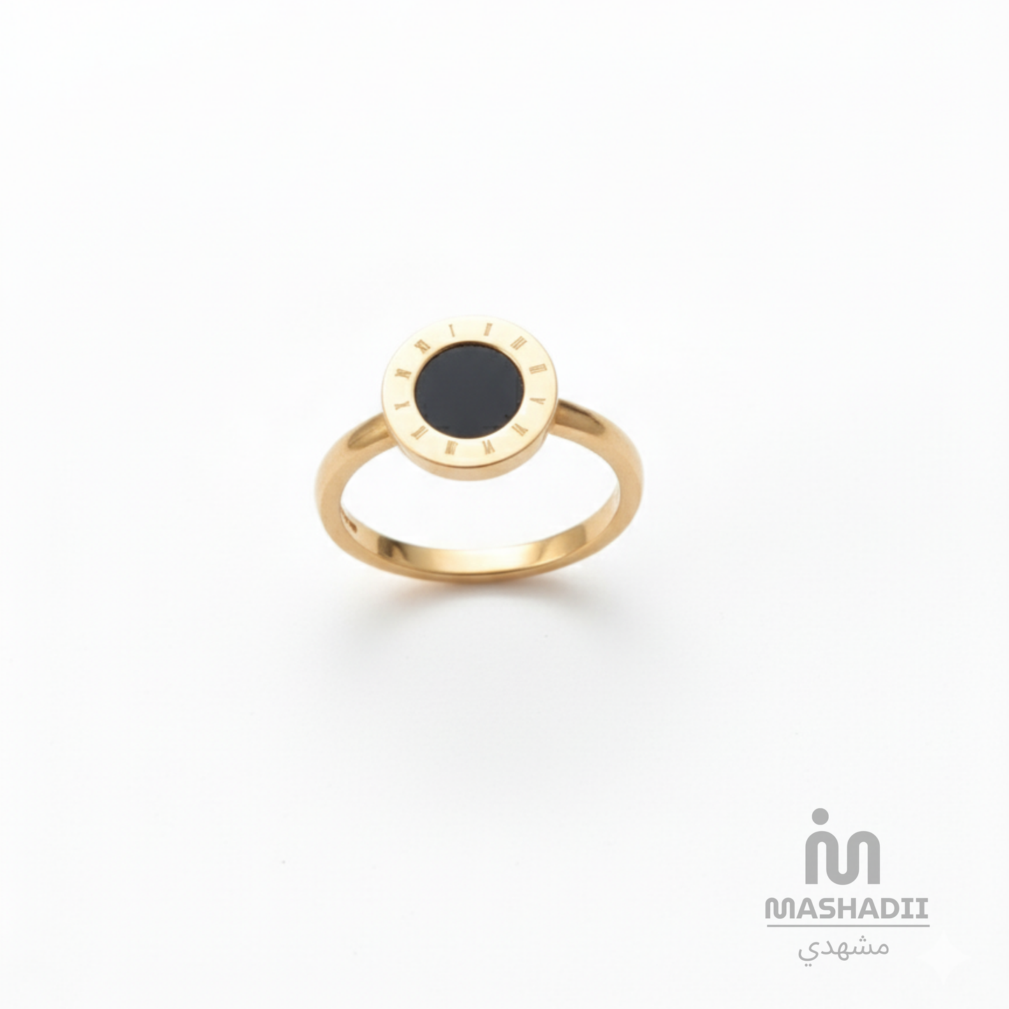 Roman Black Stone Ring