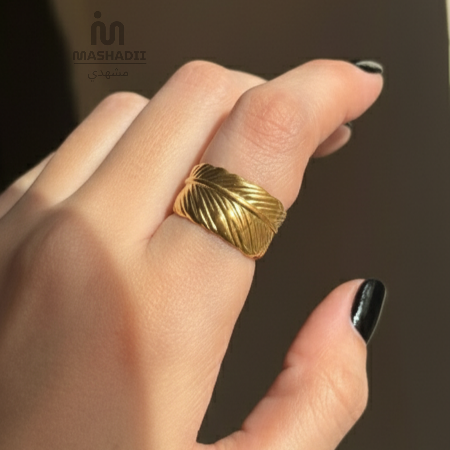 Golden Feather Ring
