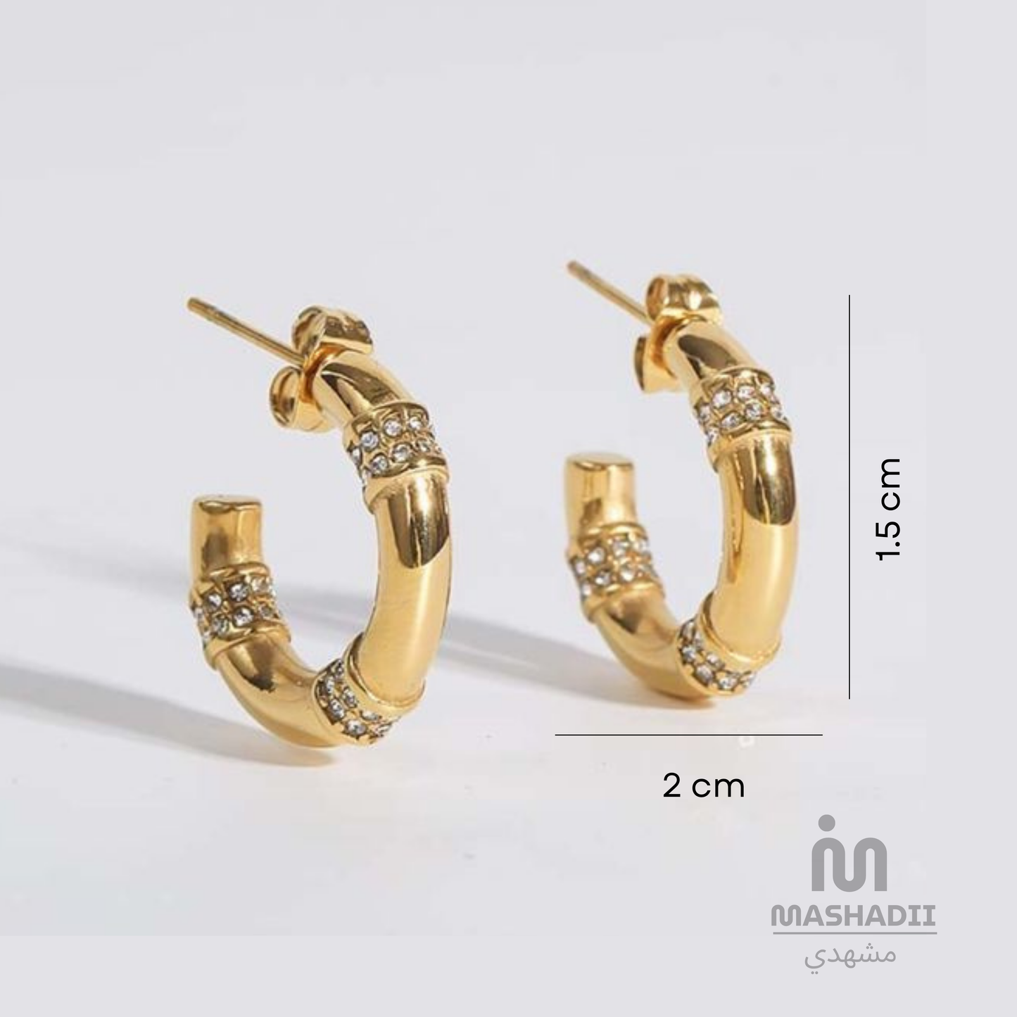 Gold Bamboo Hoop Earrings