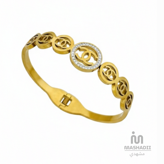 Chanel Style Handcuff Bracelet – Waterproof, Tarnish-Free Stainless Steel Bracelet with a Luxury-Inspired Design and 1 Year Colour Guarantee
