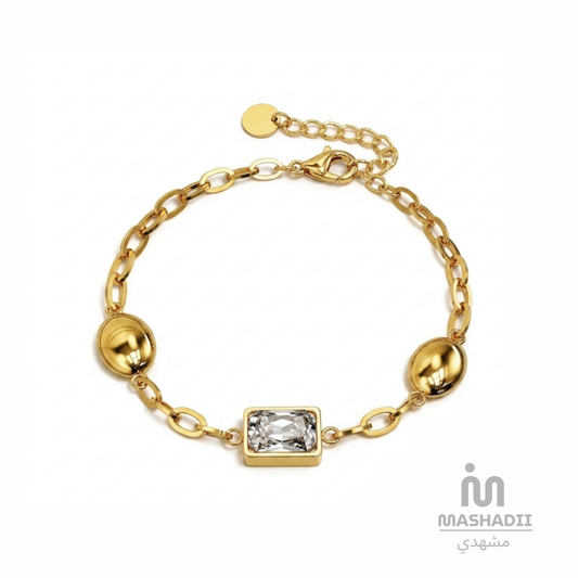Golden Gleam Bracelet – Waterproof, Tarnish-Free Stainless Steel Bracelet featuring a Radiant Gold Finish and a 1 Year Colour Guarantee